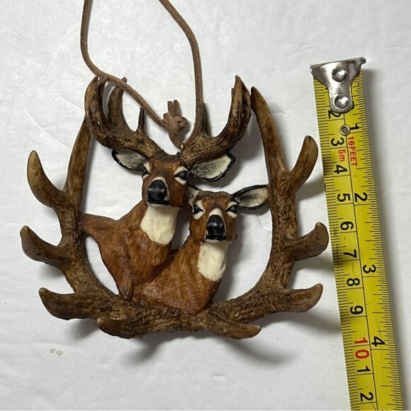 Whitetail Buck & Doe Ornament Christmas Hanging Decoration Cabincore Rustic - Picture 5 of 6
